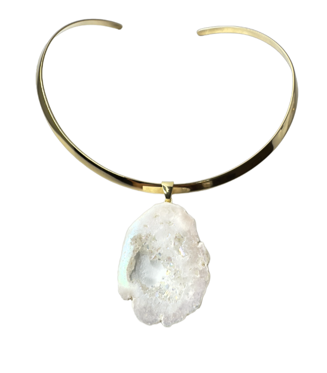 Geodo Marroquino (Moroccan Geode) Choker Necklace - Gold Plated