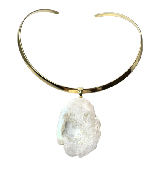 Geodo Marroquino (Moroccan Geode) Choker Necklace - Gold Plated