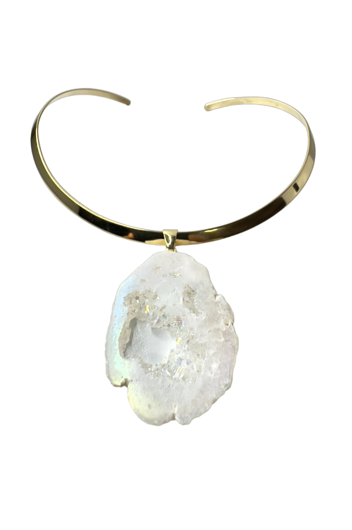 Geodo Marroquino (Moroccan Geode) Choker Necklace - Gold Plated