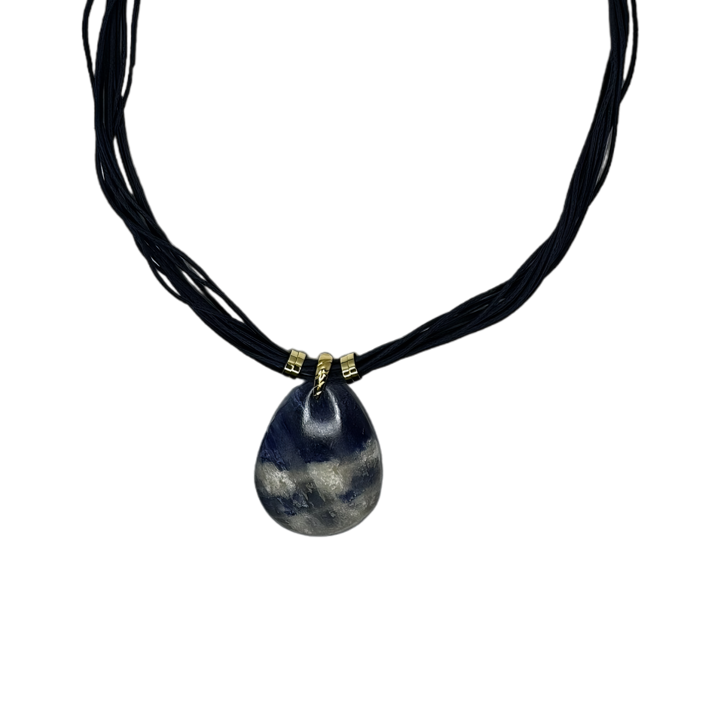 Sodalita (Sodalite) Cotton String Necklace