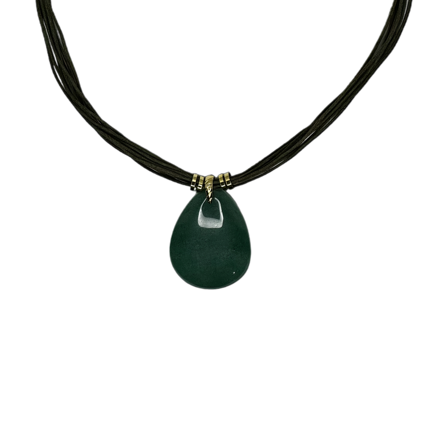 Quartzo Verde (Green Quartz) Cotton String Necklace