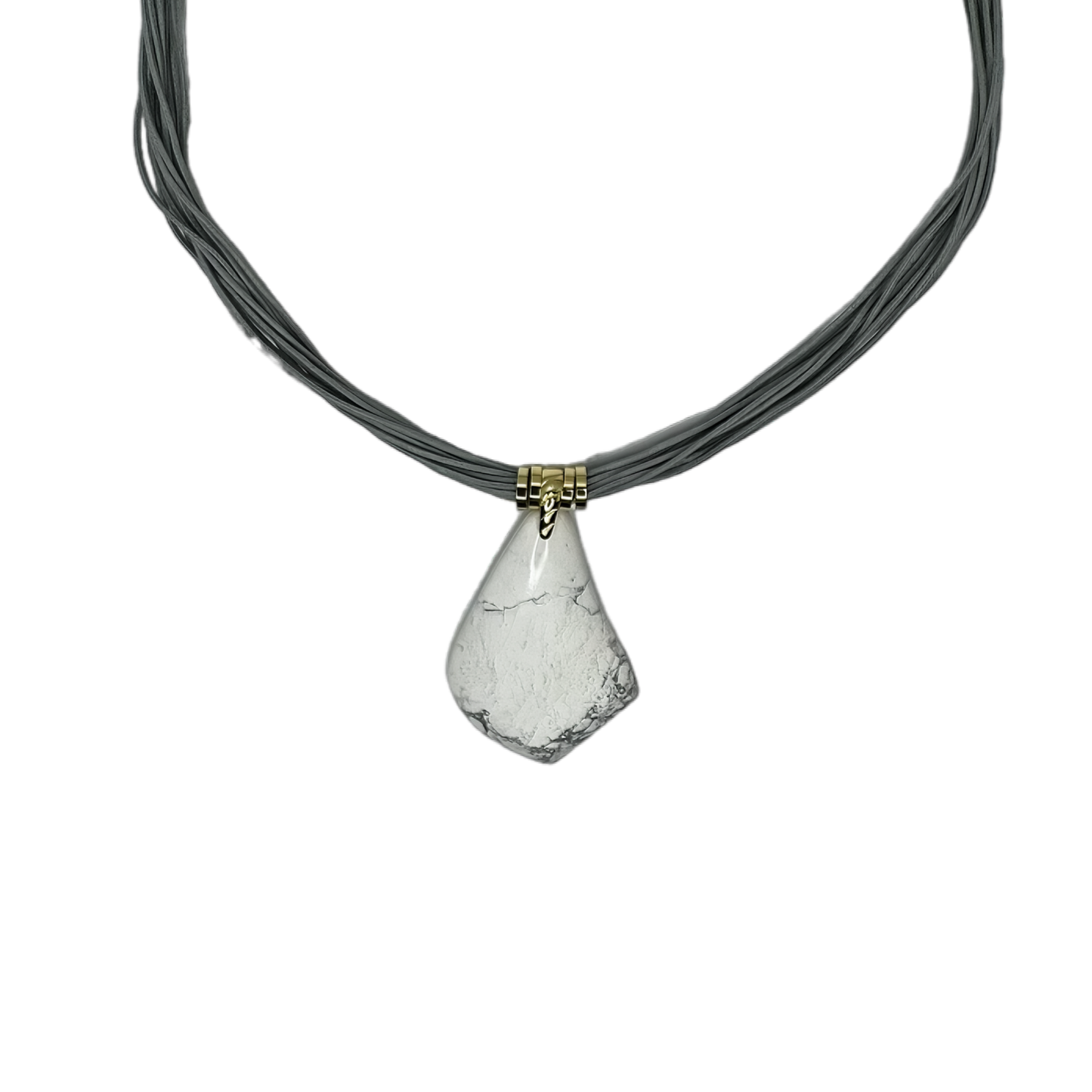 Howlita (Howlite) Necklace - Cotton String Necklace