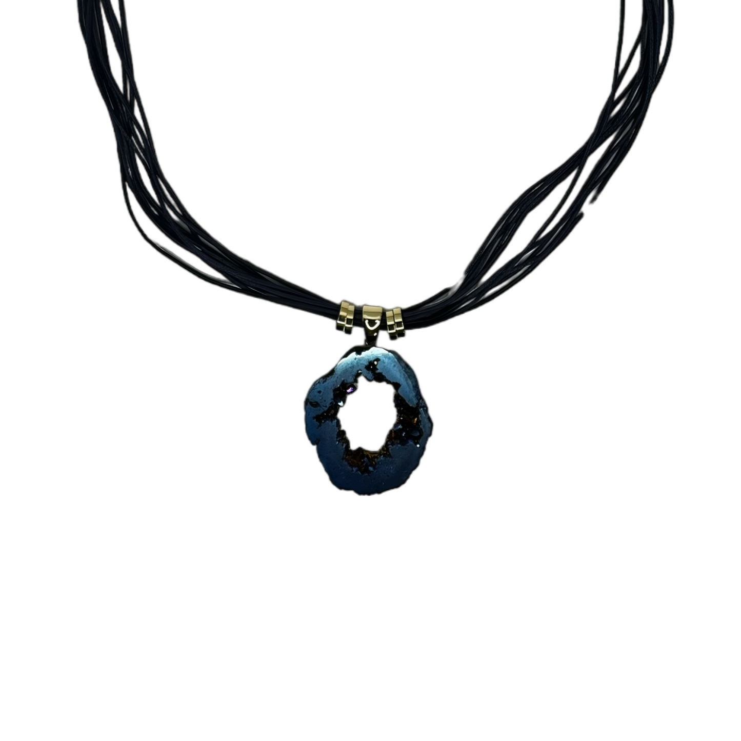 Geodo (Geode/Geoda) Medal Cotton String Necklace