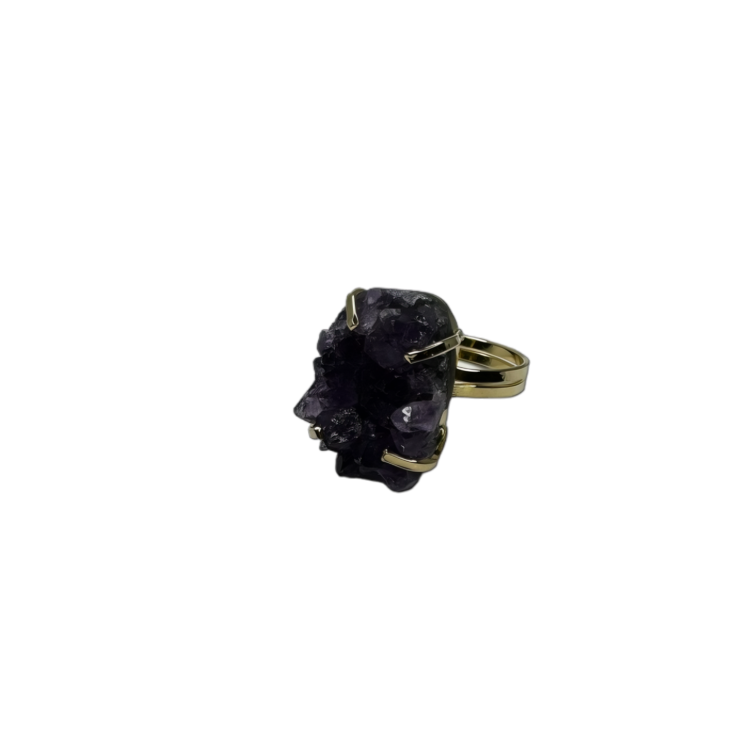 Drusa de Ametista (Amethyst Druzy) Ring - Gold Plated