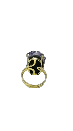 Drusa de Ametista (Amethyst Druzy) Ring - Gold Plated