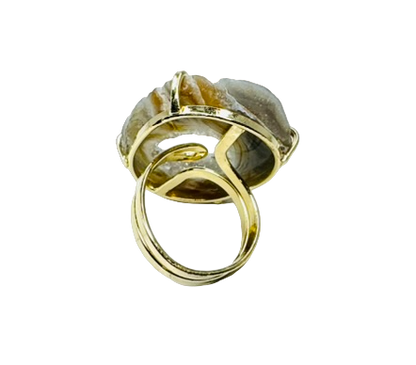 Geodo de Ágata (Agate Geode) Ring - Gold Plated