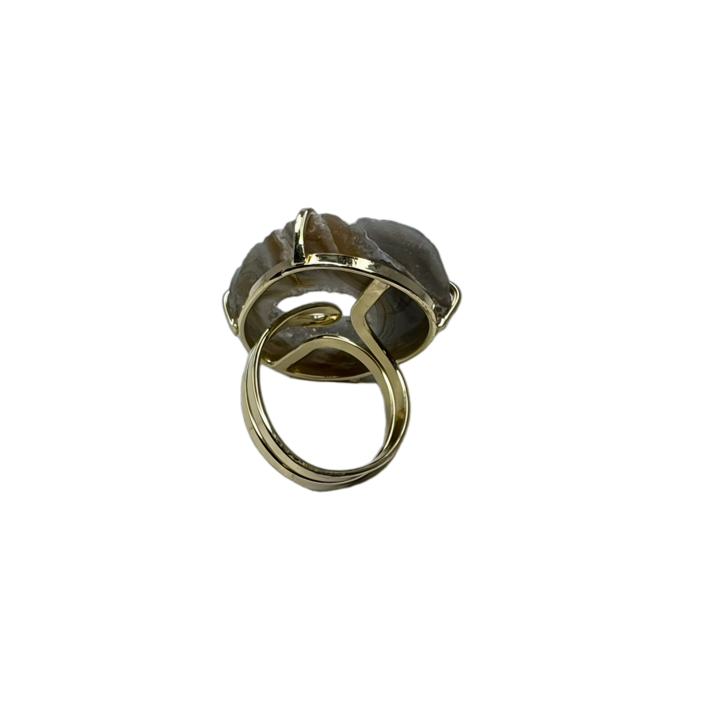 Geodo de Ágata (Agate Geode) Ring - Gold Plated