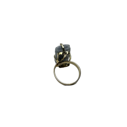 Cianita Azul (Blue Kyanite) Ring - Gold Plated