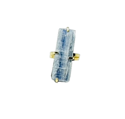 Cianita Azul (Blue Kyanite) Ring - Gold Plated