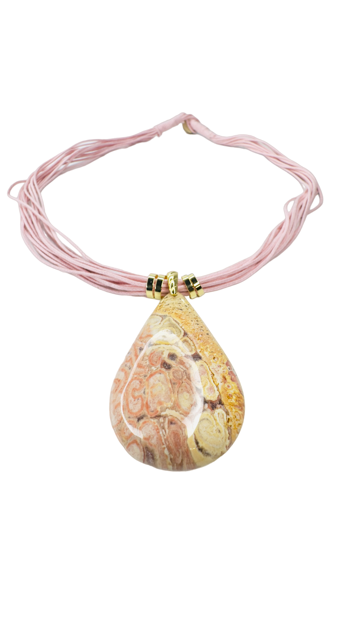 Jaspe (Jasper) Necklace - Cotton String Necklace