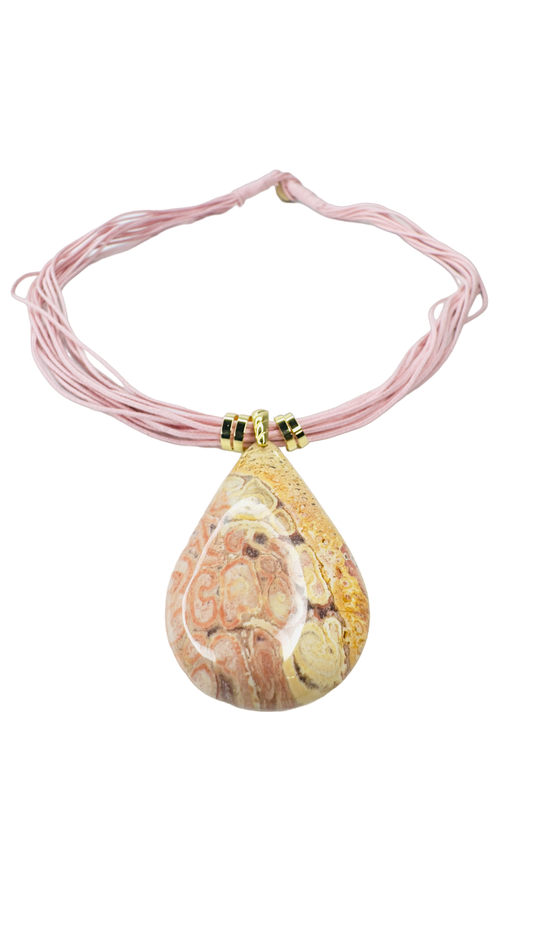 Jaspe (Jasper) Necklace - Cotton String Necklace